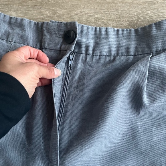 Zara Women's Dress Pants Size Large Gray High-Waisted Trouser Pleated SZ L - Picture 4 of 8